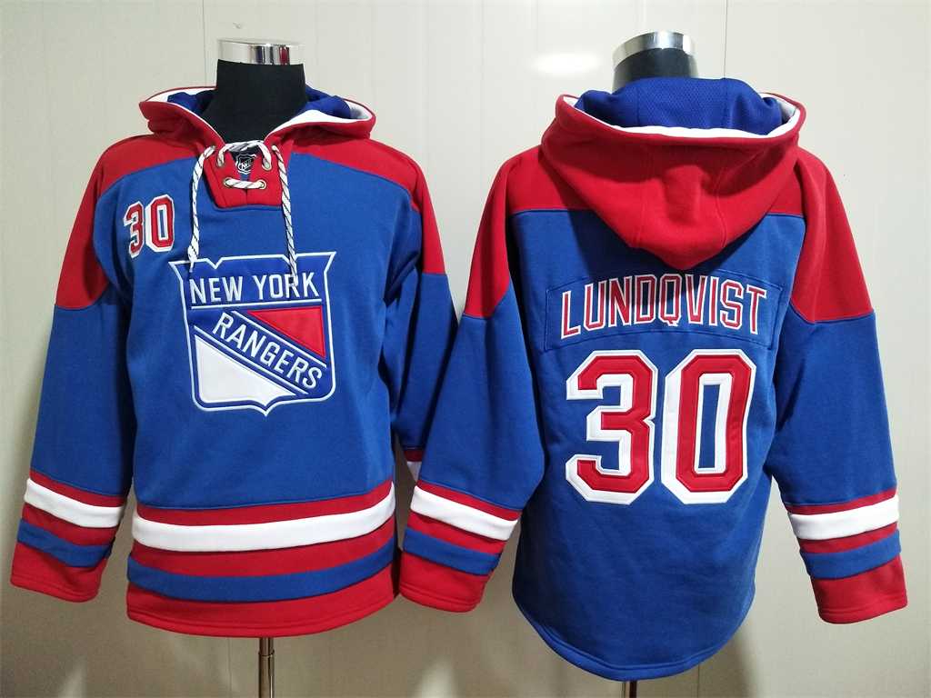 Rangers 30 Henrik Lundqvist Blue All Stitched Pullover Hoodie,We sell and wholesale Rangers 30 Henrik Lundqvist Blue All Stitched Pullover Hoodie on line form chian!